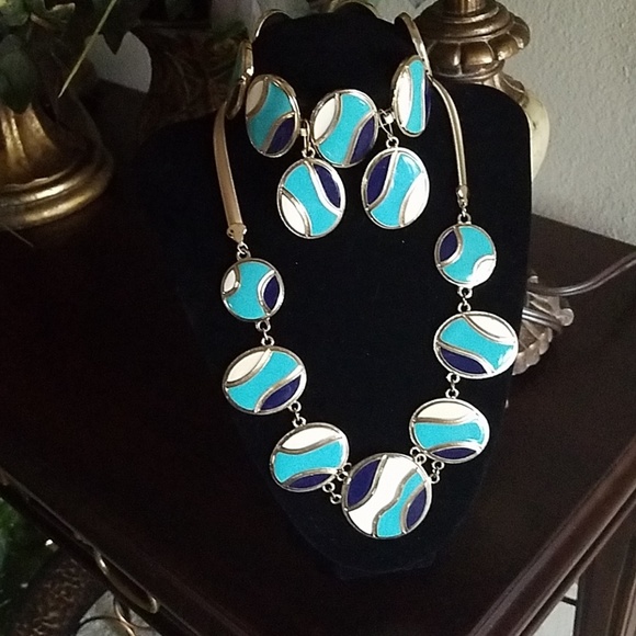 None Jewelry - Fashion Jewelry, 3 pc teal, navy, and cream set